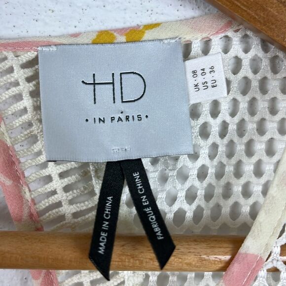 Anthropologie HD in Paris fluttered Flores lace blouse floral preppy size 4 - Picture 3 of 5